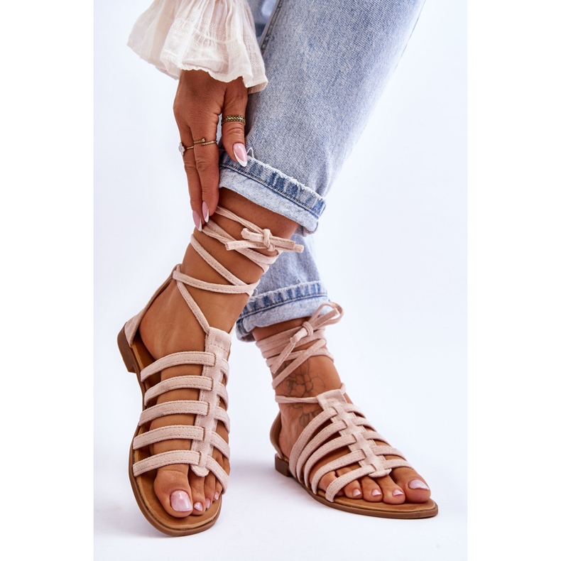 FC3 Dámské semišové římské sandály Béžová Semper béžový 2