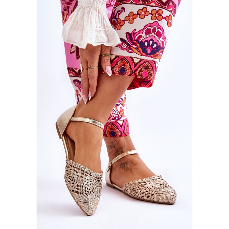 FM1 Elegantní dámské sandály ploché zlaté Sheia zlatý 2