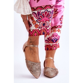 FM1 Elegantní dámské sandály ploché růžové zlato Sheia zlatý 1