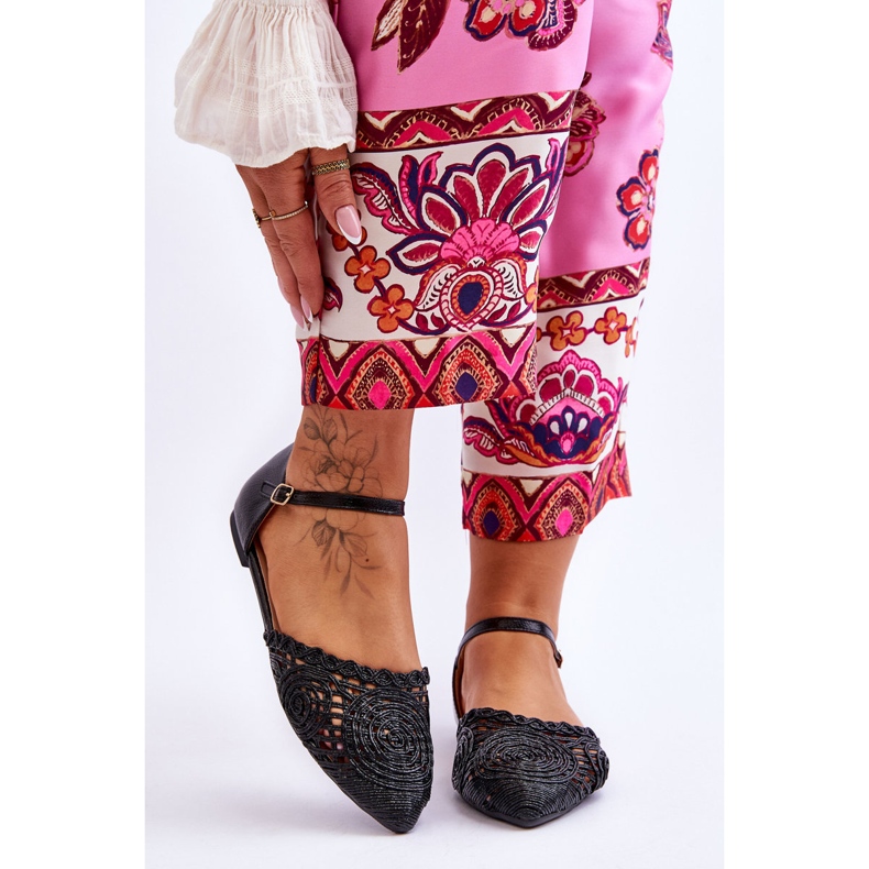 FM1 Elegantní dámské sandály ploché černé Sheia černá 1