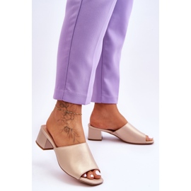 Elegantní hladké pantofle Sergio Leone KL317 béžové béžový 2 Elegantní hladké pantofle Sergio Leone KL317 béžové béžový 2