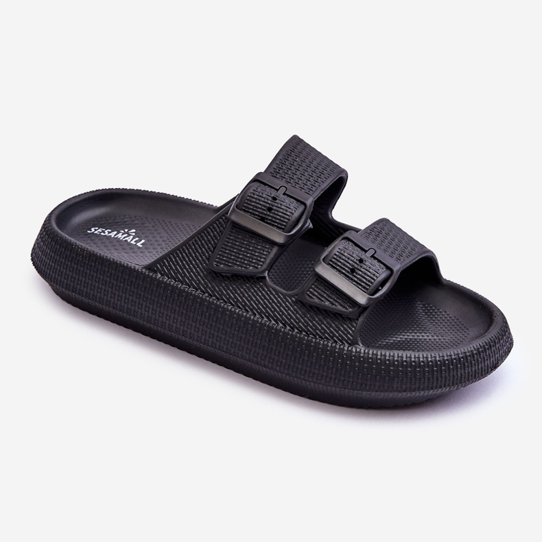 Dámské pěnové pantofle s pruhy Black Sharmen černý 1