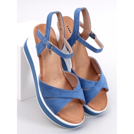 Sandály na klínku Winkler Blue modrý 1