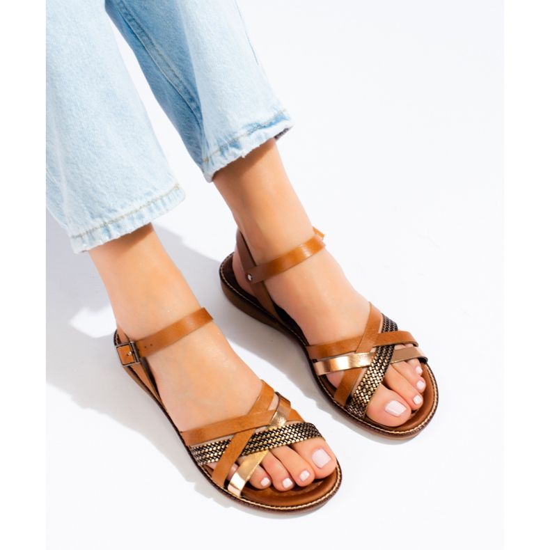 Dámské hnědé kožené sandály značky W. Potocki hnědý 2