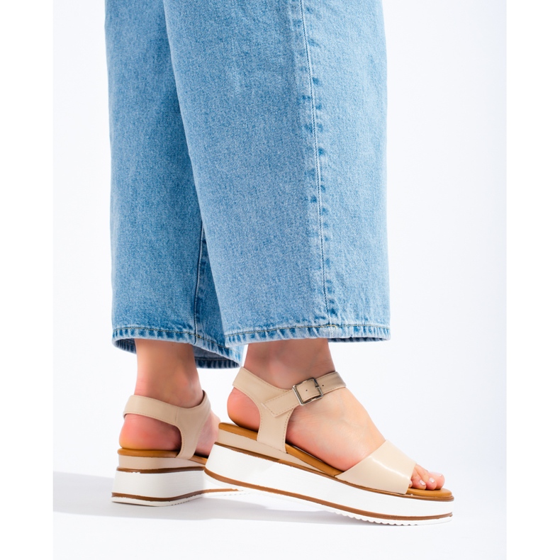 Dámské béžové sandály na platformě Vinceza béžový 1 Dámské béžové sandály na platformě Vinceza béžový 1