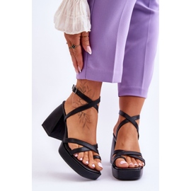 FS1 Módní lodičky a černé sandály na platformě černý 1