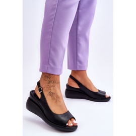 Dámské sandály na klínu Sergio Leone SK853 Black černá 2