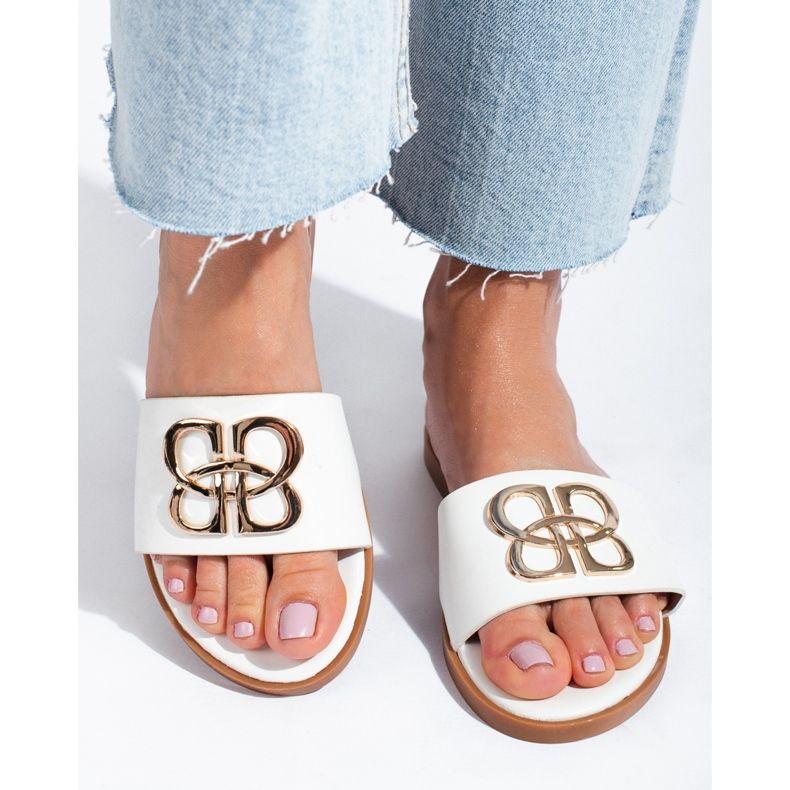 Klasické dámské pantofle bílé Shelovet bílý 1