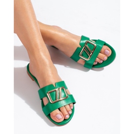 Ploché sandály se zdobením Shelovet zelené zelená 1