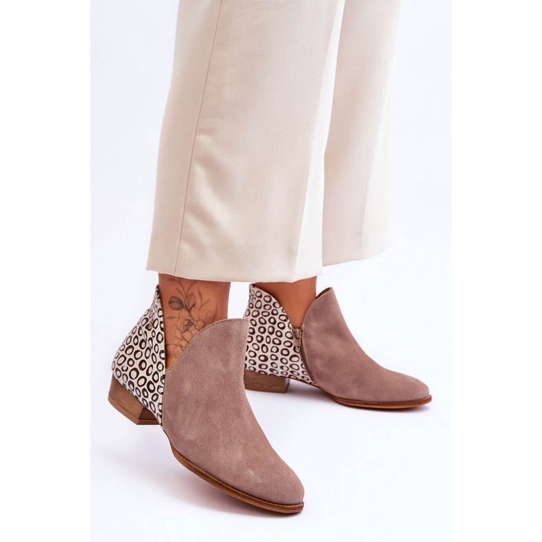 Kožené kozačky Maciejka se skvrnami 04091-55 Tmavě béžová béžový 1 Kožené kozačky Maciejka se skvrnami 04091-55 Tmavě béžová béžový 1