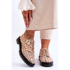 Dámské kožené boty Oxford Maciejka 04087-18 oranžovo-černé oranžový 1