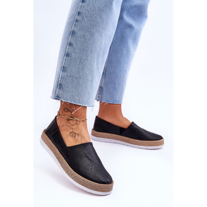 Kožené espadrilky Mokasíny Big Star LL276002 Black černý 2