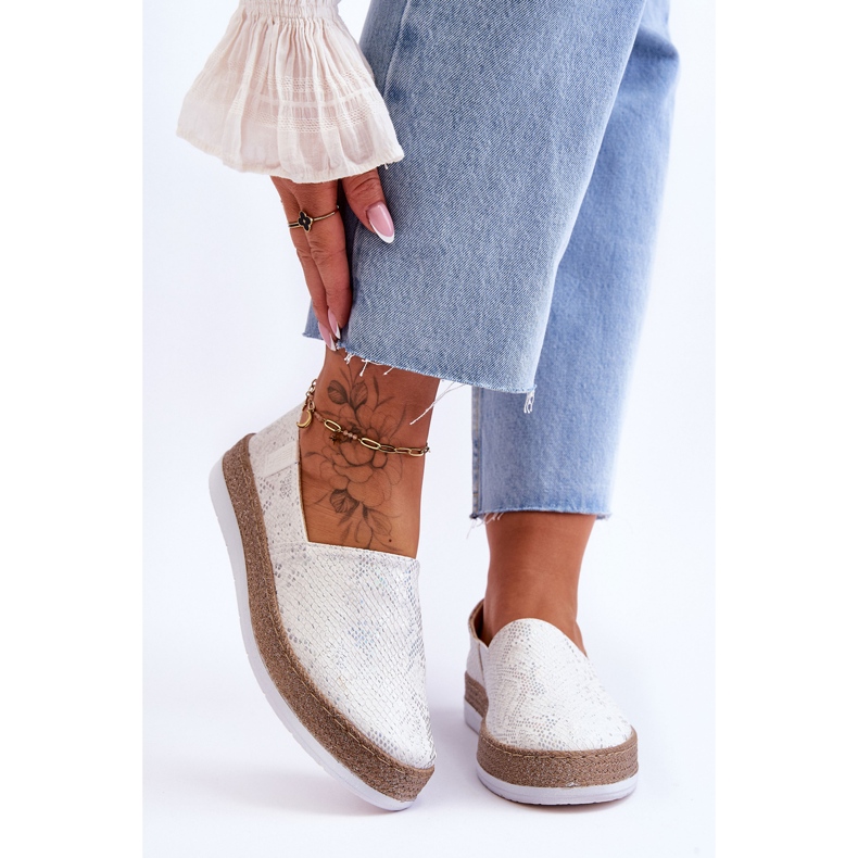 Kožené espadrilky Mokasíny Big Star LL276004 Bílé bílý 1