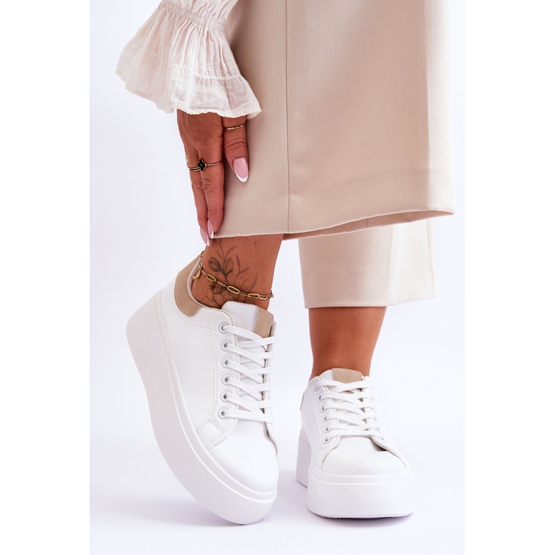 Sportovní Boty Na Masivní Platformě Bílé A Béžové Boneti bílý 1