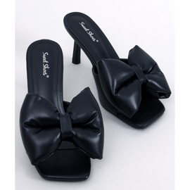 Ellie Black Bow Sandály na jehlovém podpatku černý 1