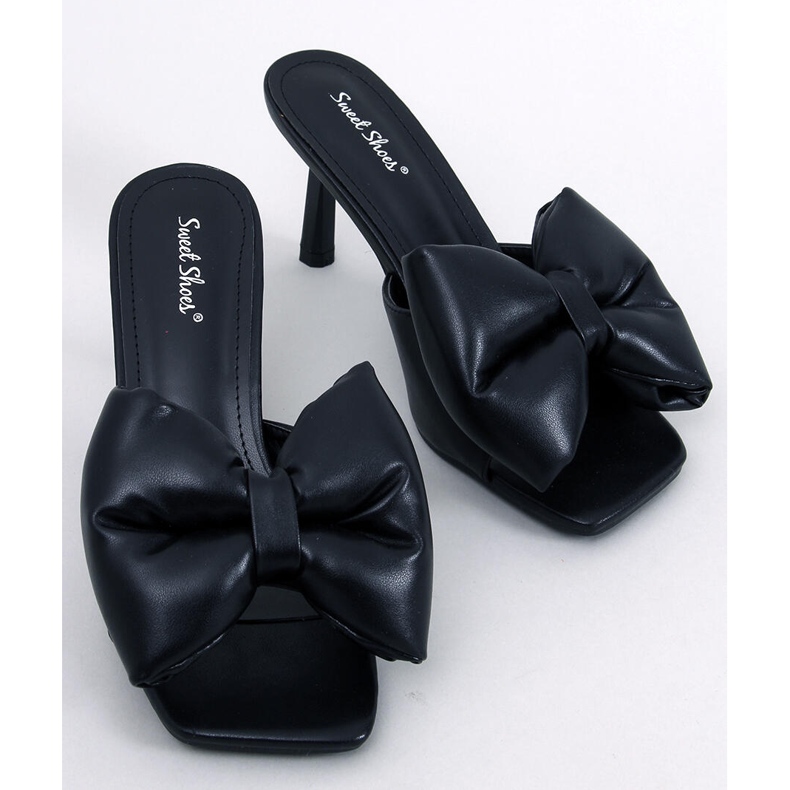 Ellie Black Bow Sandály na jehlovém podpatku černý 1