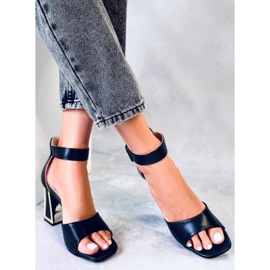 Tamara Černé sandály s geometrickým podpatkem černá 2