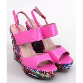 Homme Růžové sandály na klínku růžový 1