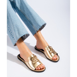 Dámské jezdce Shelovet zdobené zlatem zlatý 1