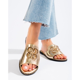 Dámské jezdce Shelovet zdobené zlatem zlatý 2