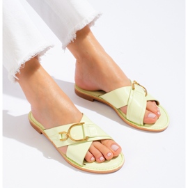 Dámské pantofle Shelovet zelené barvy zelená 2