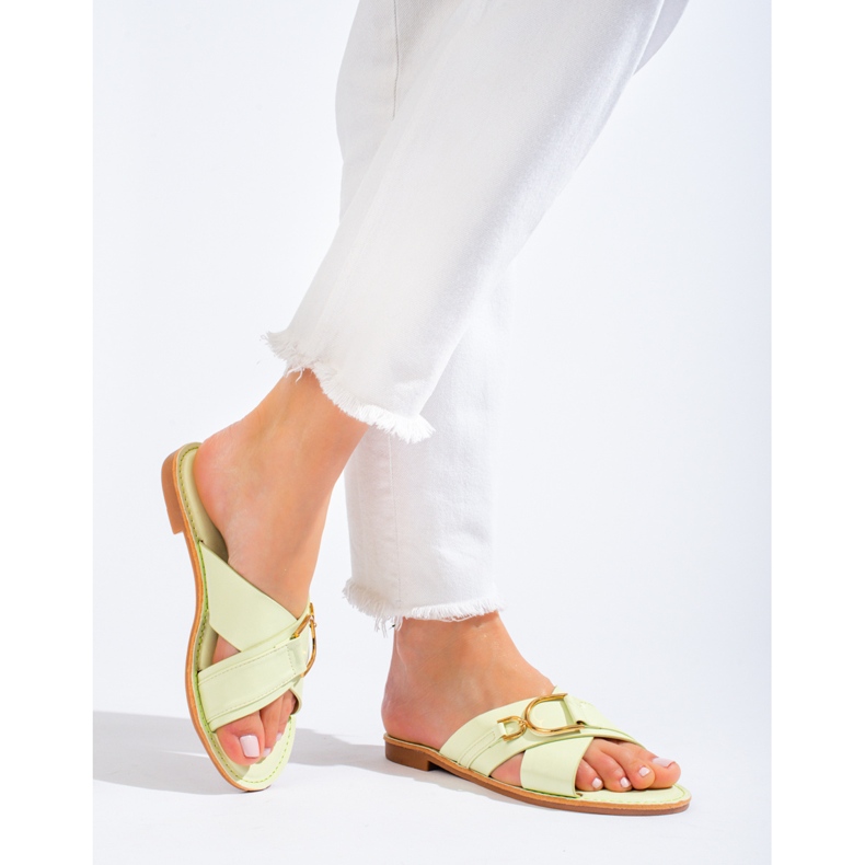 Dámské pantofle Shelovet zelené barvy zelená 1