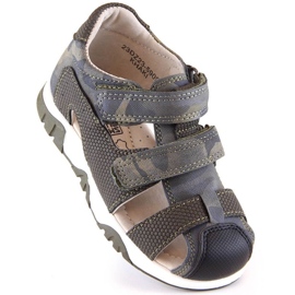 Sandály na suchý zip camo News Jr 5909 khaki zelená 1