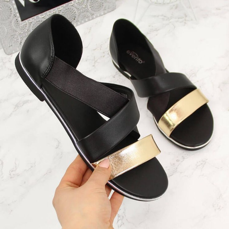 Jezzi W EVE293B černé nazouvací sandály černá 1