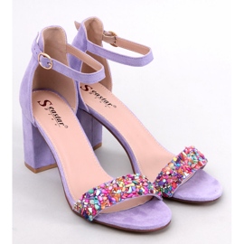 BM Sandály na kamenném podpatku Valentine Purple fialová 1