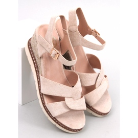 BM Sermon Béžové klínové espadrilky béžový 1