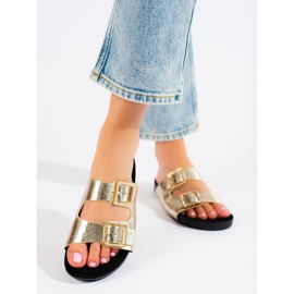 Goodin Zlaté pantofle s ozdobnými přezkami zlatý 2