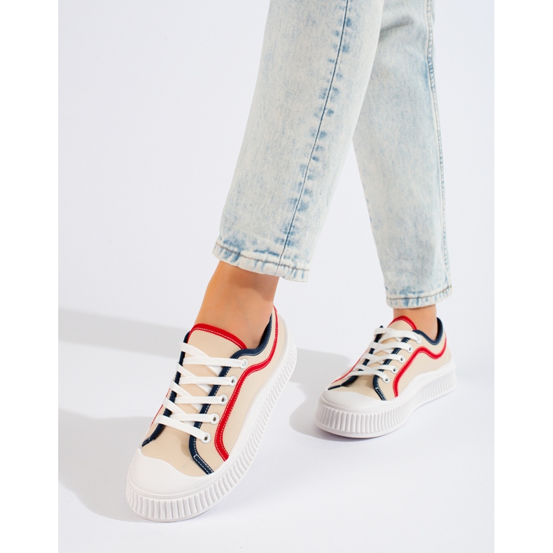 Dámské nízké tenisky na platformě Shelovet béžové barvy béžový 1