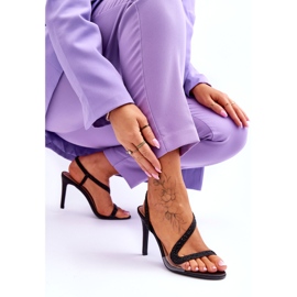 Dámské skluzy -ve vysoko napěťové sandály lesklé černé černé barvy černá 6