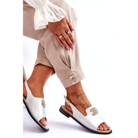 Dámské sandály s ozdobou S.Barski KV-2775-49 Stříbrná stříbrný 5