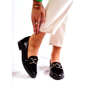 Klasické mokasíny s řetízkem Laura Messi 2531 černá 1