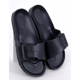 Gumové skluzavky Romero Black s přezkou černý 1