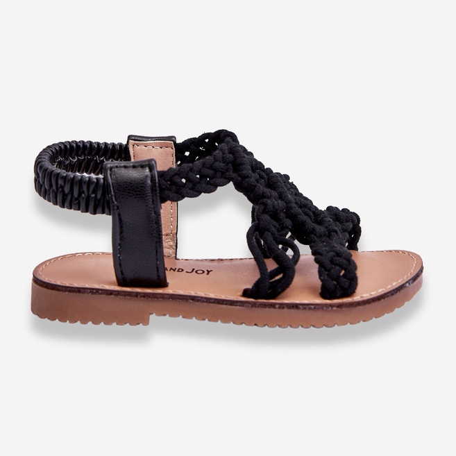 Dětské černé nazouvací sandály Tracy Braided černý 1