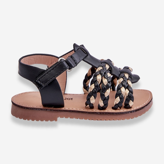 Dětské sandály na suchý zip s pruhy Black Sammy černý 1