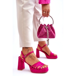 FB2 Dámské semišové sandály na platformě Fuchsia Verda růžový 7