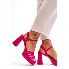 FB2 Dámské semišové sandály na platformě Fuchsia Verda růžový 3