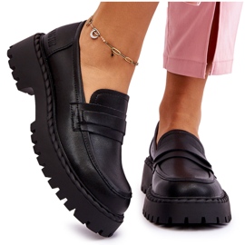 Dámské mokasíny kožené boty Big Star LL274458 Černá černý 4