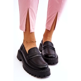 Dámské mokasíny kožené boty Big Star LL274458 Černá černý 2