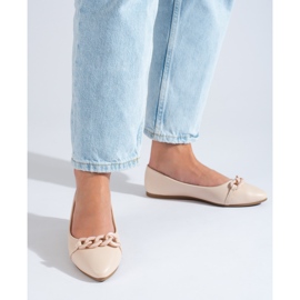 W. Potocki Béžové dámské baleríny se špičatým řetízkem Potocki béžový 2 W. Potocki Béžové dámské baleríny se špičatým řetízkem Potocki béžový 2