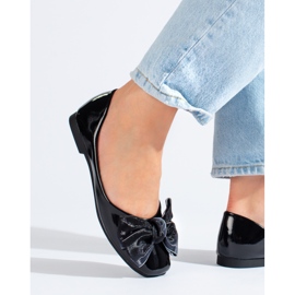 Shelovet černé lakované baleríny s mašlí černý 1