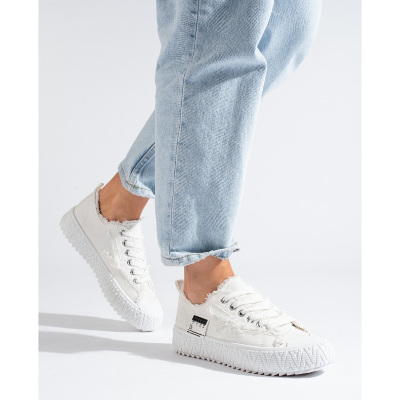 Bílé tenisky na platformě Shelovet bílý 1 Bílé tenisky na platformě Shelovet bílý 1