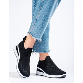 Černé textilní tenisky Shelovet na klínku černá 1