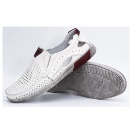 Olivier Pánské prolamované kožené mokasíny 937MP bílé bílý 3