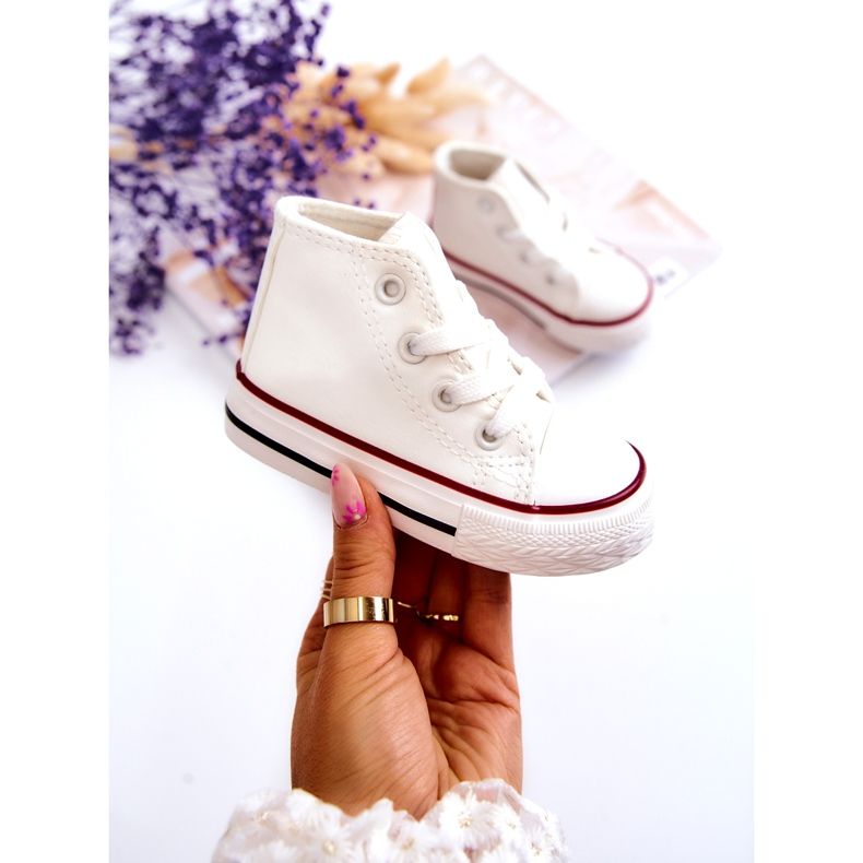 Dětské vysoké bílé tenisky bílý 1