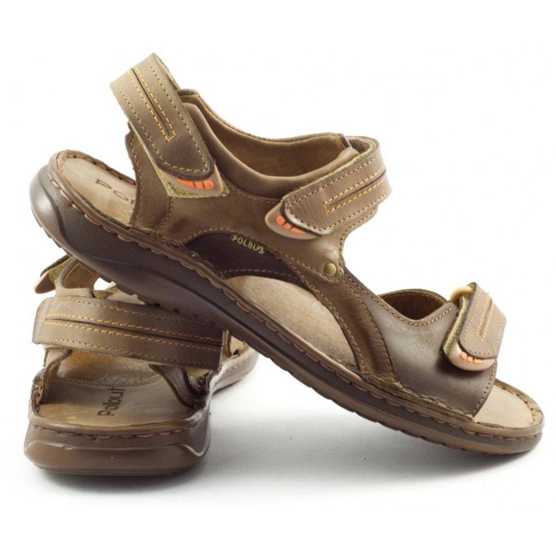 Polbut Hnědé sandály SA04 hnědý 1