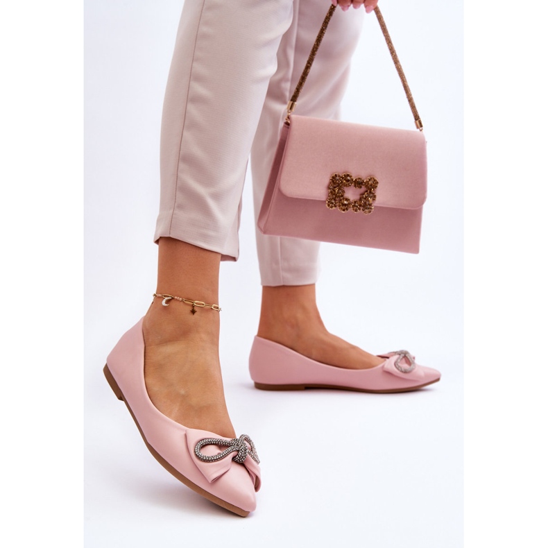 WS1 Elegantní Baleríny S Mašlí A Jednou Růžovými Kamínky 2 WS1 Elegantní Baleríny S Mašlí A Jednou Růžovými Kamínky 2